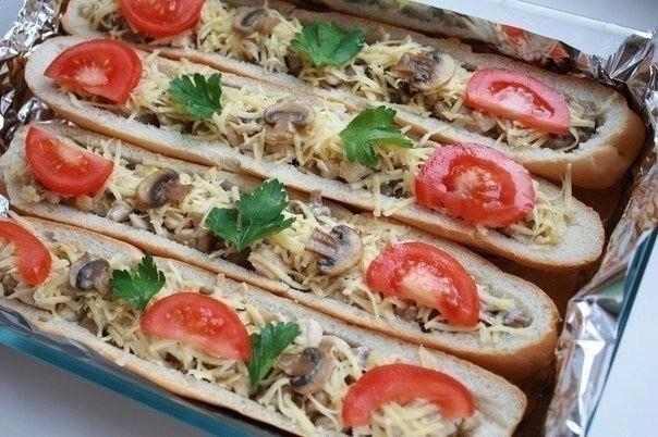 Рецепты с багетом с начинкой в духовке