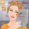 Аватарка - Девушка с кошкой
