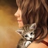 Аватарка - Девушка с котёнком