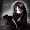 Аватарка - Девушка и черная кошка