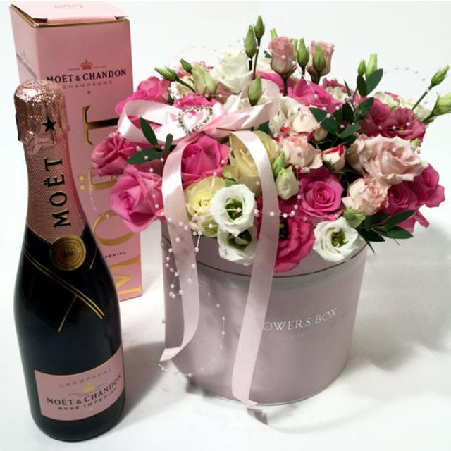 Картинки с цветами и шампанским с днем рождения женщине