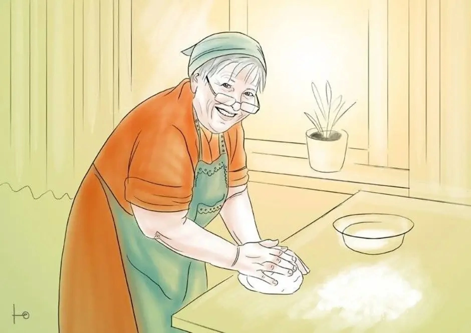 Мама моет бабушку. Бабушка рисунок. Бабушка печет. Бабушка стряпает пирожки. Бабушка печет пироги.